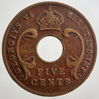 1942 East Africa 5 Five Cents Coin | Fine Collectable Grade | a7547