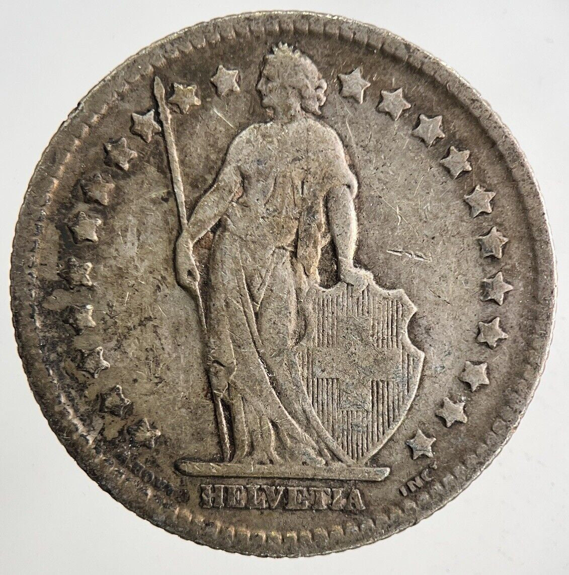1910 Switzerland Swiss 1 Franc Silver Coin | Fine Collectable Grade