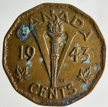 1943 Canada 5 Cents Coin | Fine Collectable Grade