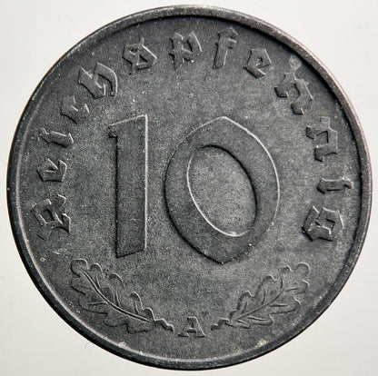 1943 - A Germany Nazi 10 Pfennig Coin | Very High Grade | a884
