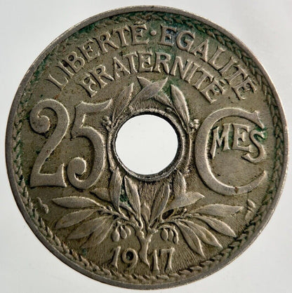 1917 France 25 Centimes Coin | Fine Collectable Grade