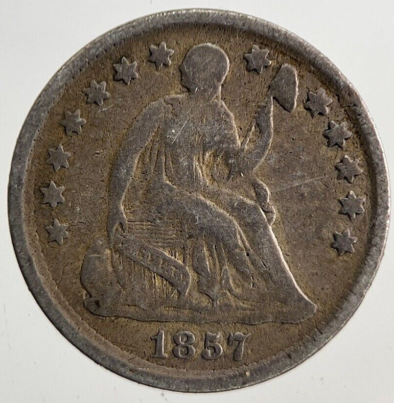 1857 US USA Liberty Seated Half Dime Silver Coin | Collectable Grade
