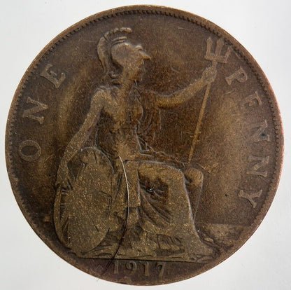 1917 George V One Penny Coin | Collectable Grade