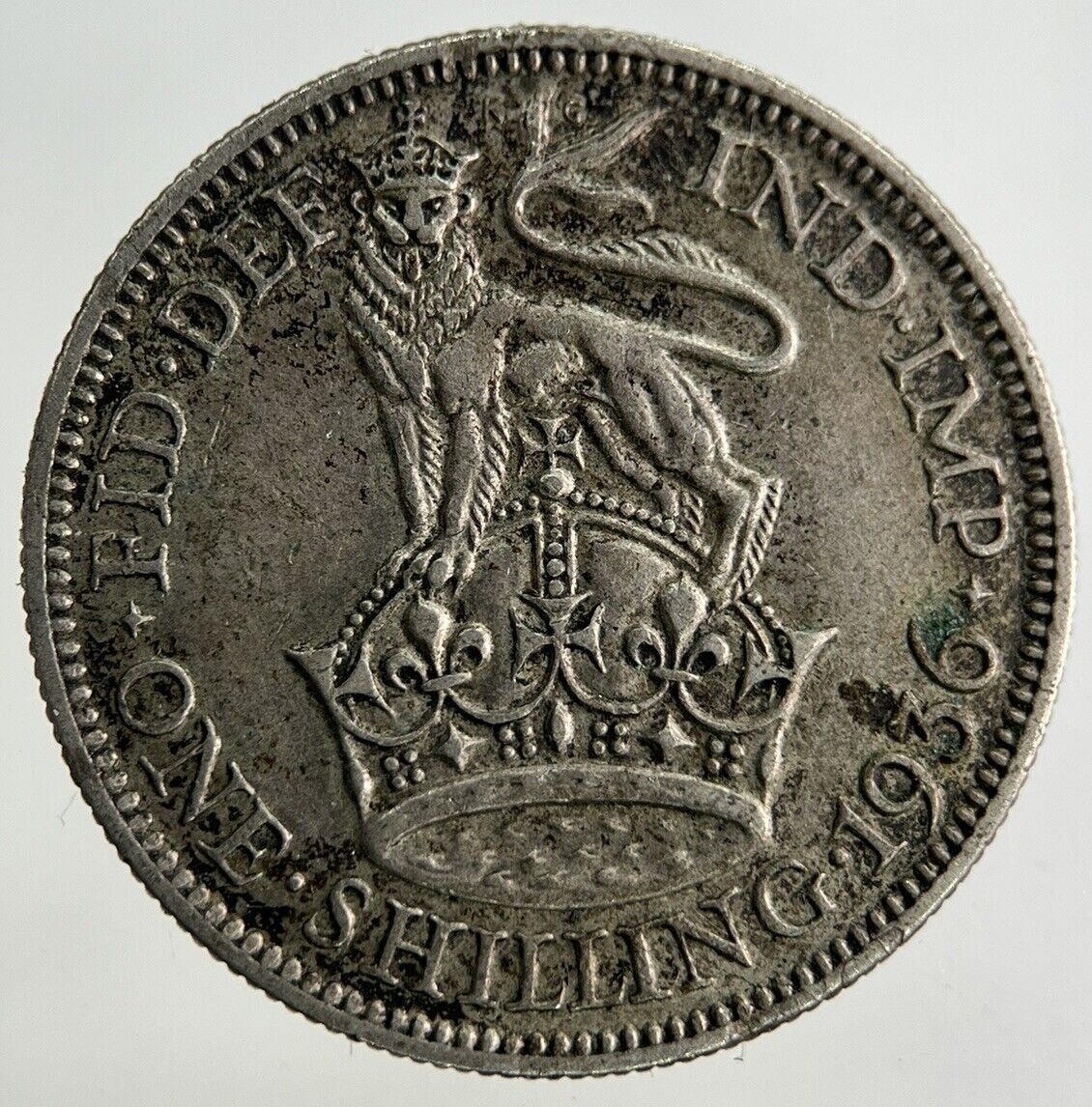 1936 George V Shilling Silver Coin | Very High Grade