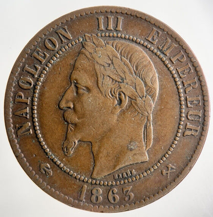 1863 France 10 Centimes Coin | Very High Grade