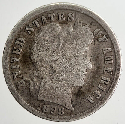1898 US USA Barber Dime Silver Coin | Collectable Grade | a8283