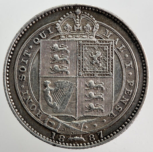 1887 Victoria Shilling Silver Coin | Fine Collectable Grade