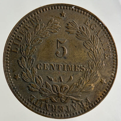 1897 France 5 Centimes Coin | Very High Grade