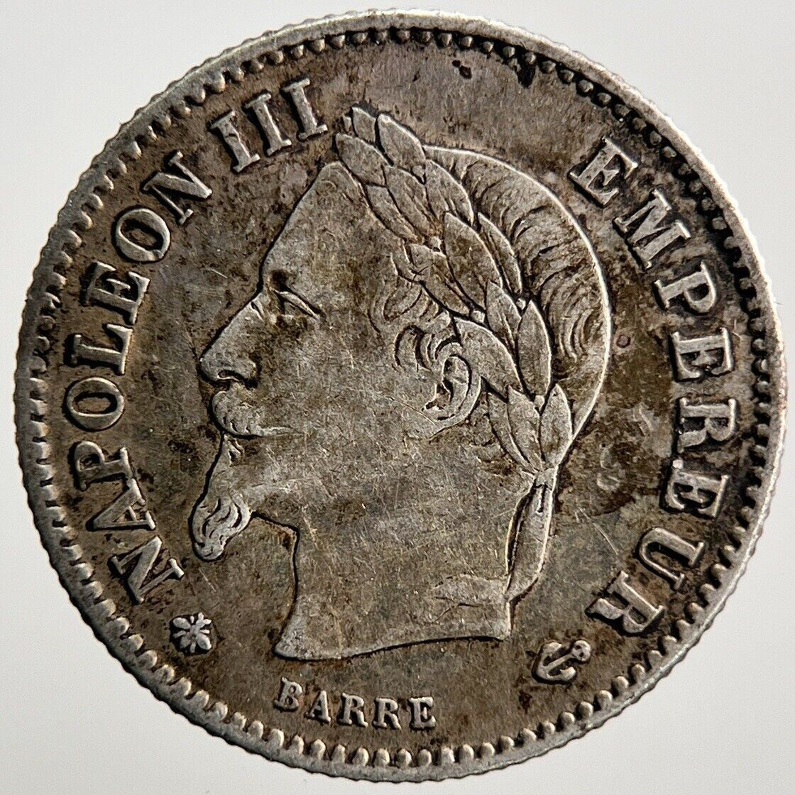 1867 France 20 Cent Silver Coin | Fine Collectable Grade | a3641
