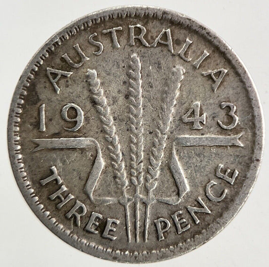 1943 Australia Threepence Silver Coin | Fine Collectable Grade