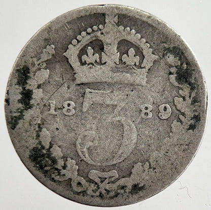 1889 Victoria Threepence Silver Coin | Collectable Grade | a8842