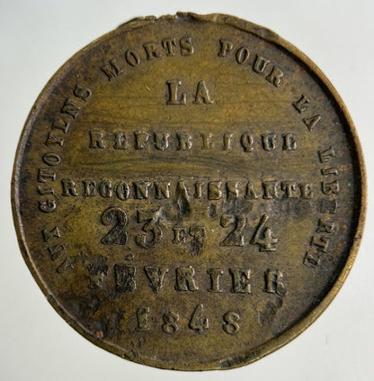 1848 France Exemple Aux Peuples Medal Token Coin | Very High Grade