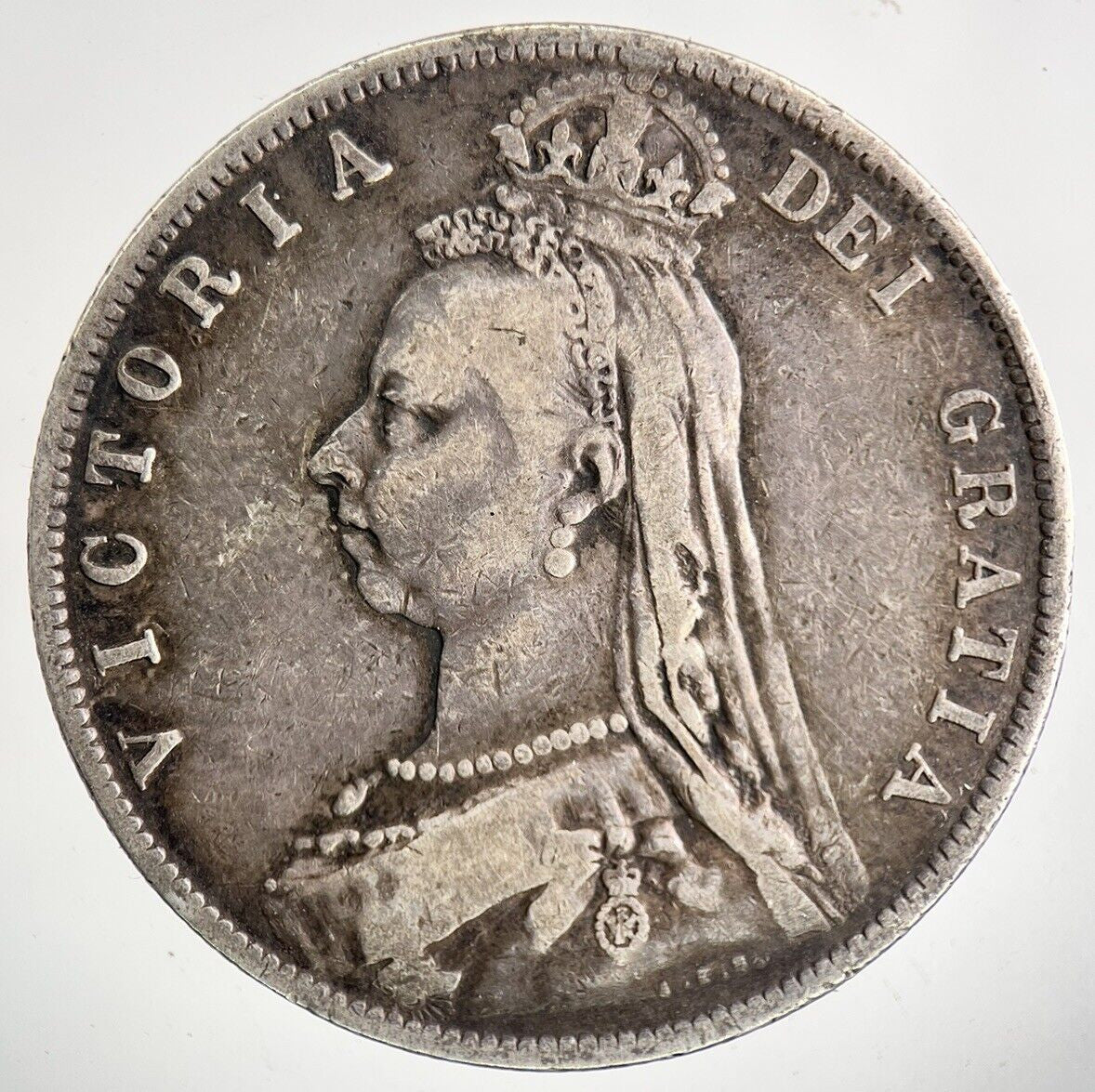 1889 Victoria Half - Crown Silver Coin | Fine Collectable Grade