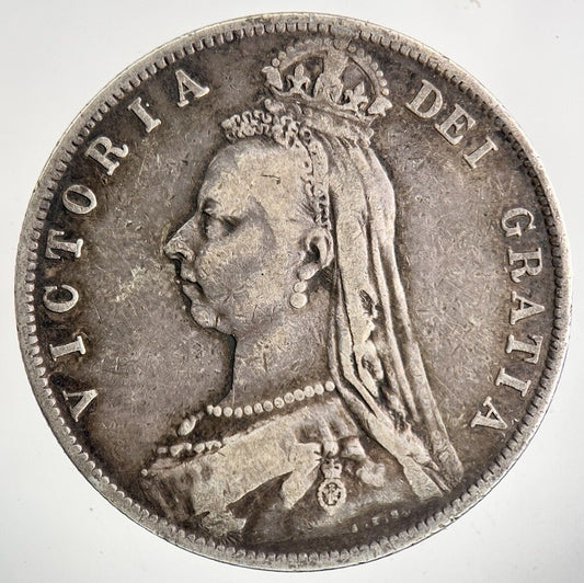 1889 Victoria Half - Crown Silver Coin | Fine Collectable Grade