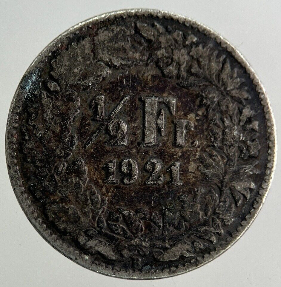 1921 Switzerland Swiss 1/2 Half Franc Silver Coin | Collectable Grade