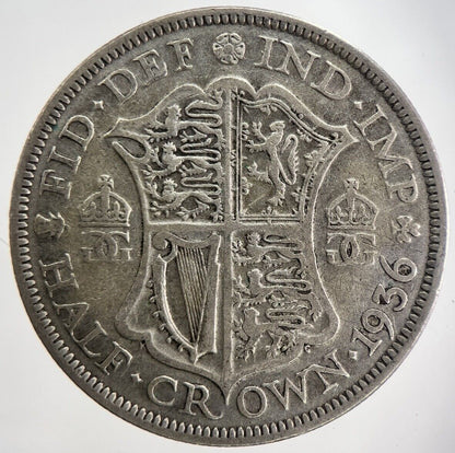 1936 George V Half - Crown Silver Coin | Fine Collectable Grade