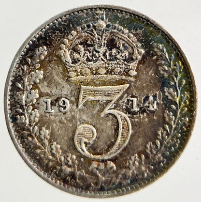 1914 George V Threepence Silver Coin | Very High Grade