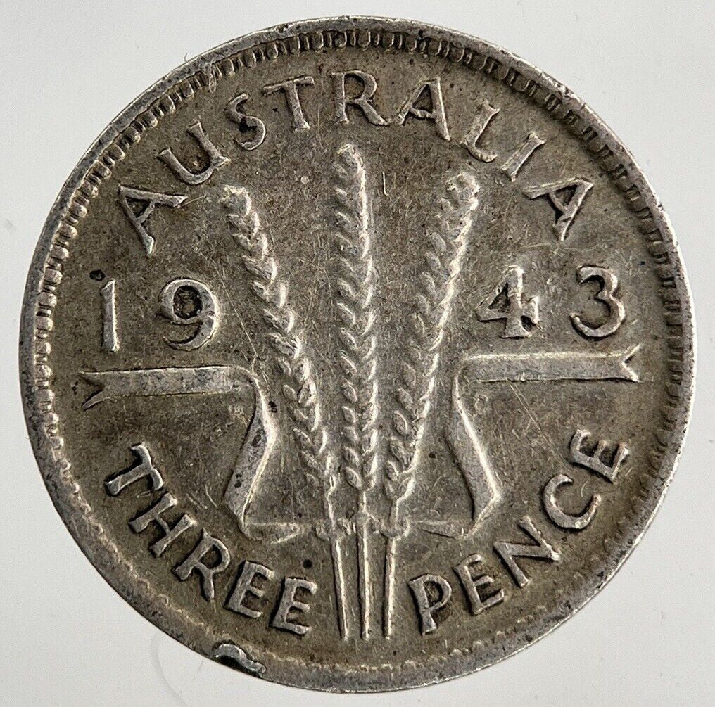 1943 Australia Threepence Silver Coin | Fine Collectable Grade