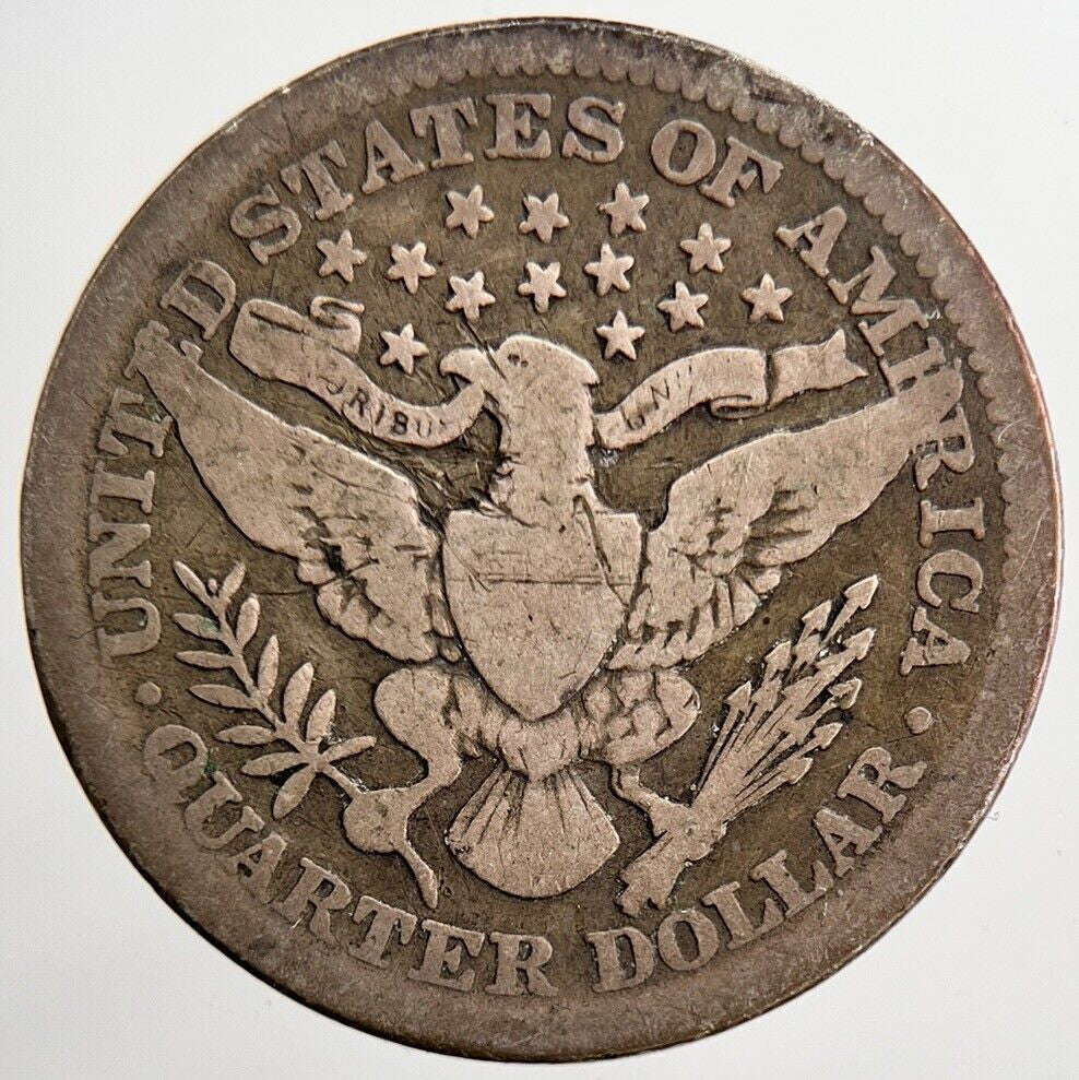 1904 US USA Barber Quarter Silver Coin | Collectable Grade | a5682