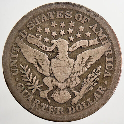 1904 US USA Barber Quarter Silver Coin | Collectable Grade | a5682