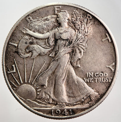 1941-D US USA Liberty Half Dollar | Silver Coin | Fine Collectable Grade | a209
