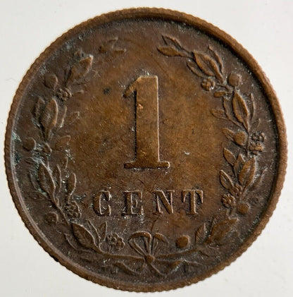 1884 Netherlands 1 Cent Coin | Very High Grade