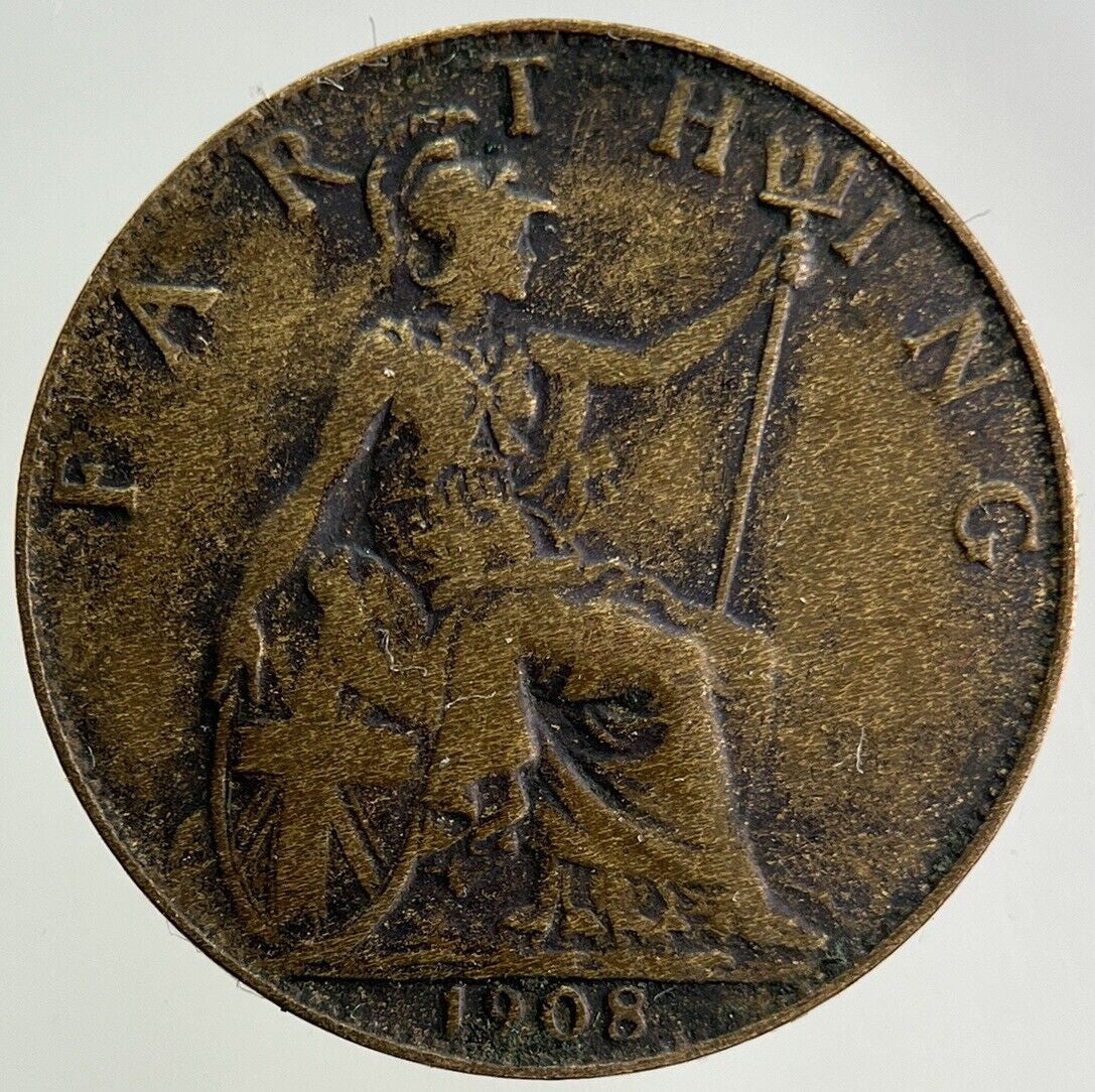 1908 Edward VII Farthing Coin | Fine Collectable Grade