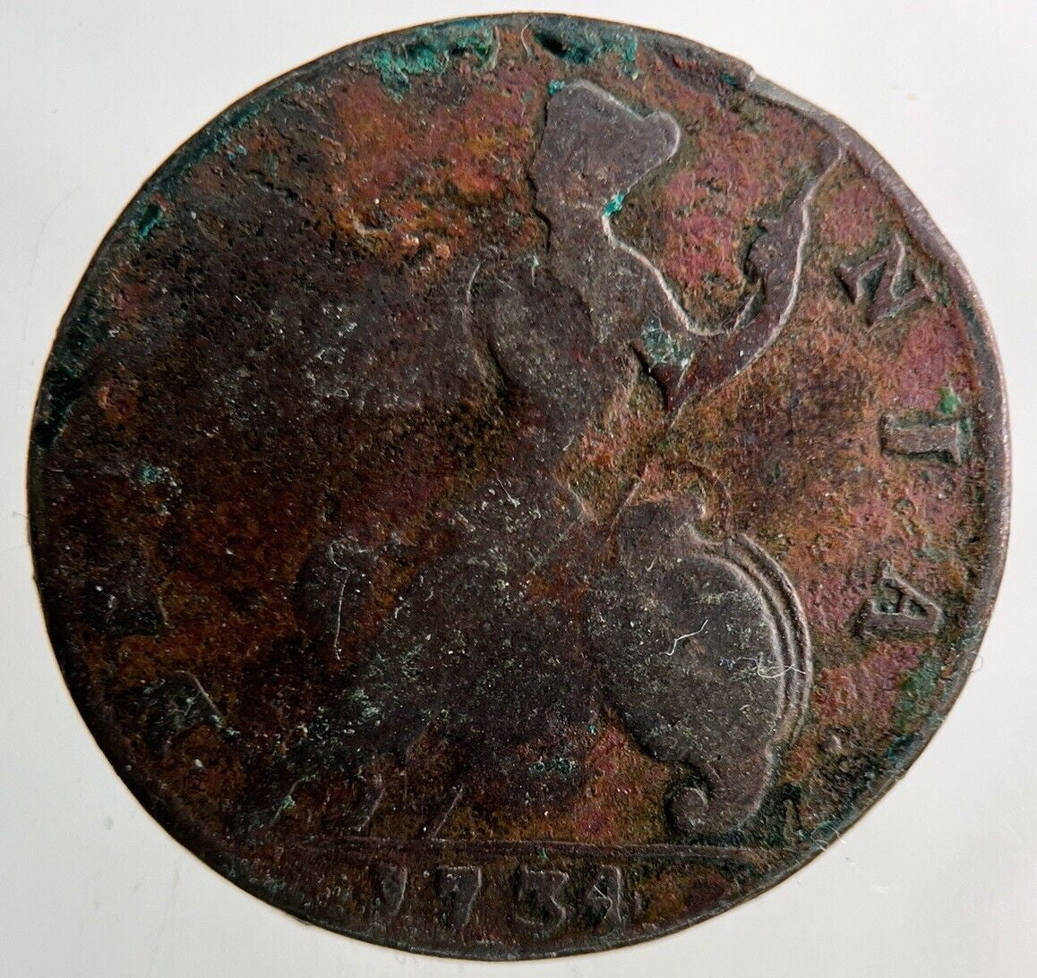 1734 George II 2nd Half - Penny Coin | Collectable Grade