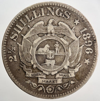 1896 2 - 1/2 Shillings | South Africa Silver Coin | Collectable Grade | a686