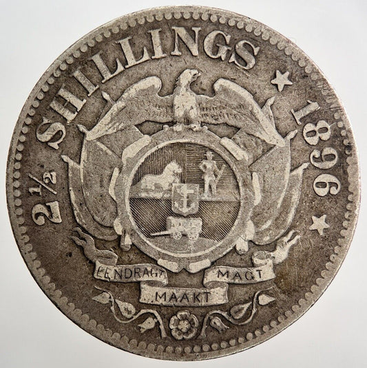 1896 2 - 1/2 Shillings | South Africa Silver Coin | Collectable Grade | a686