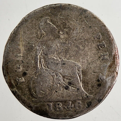 1846 Victoria Four - Pence Groat Silver Coin | Fair Grade | a8885
