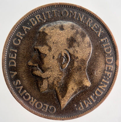 1912 - H George V One Penny Coin | Collectable Grade | a9915