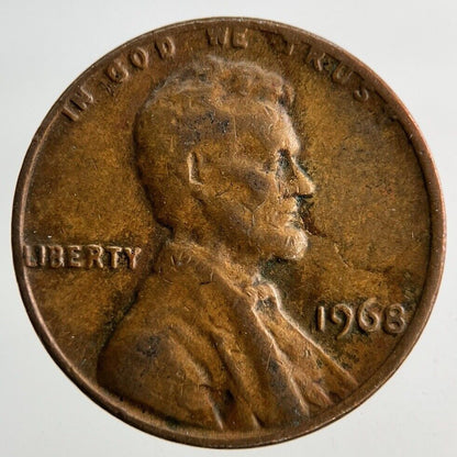 1968 US USA Lincoln One Cent Coin | Fine Collectable Grade