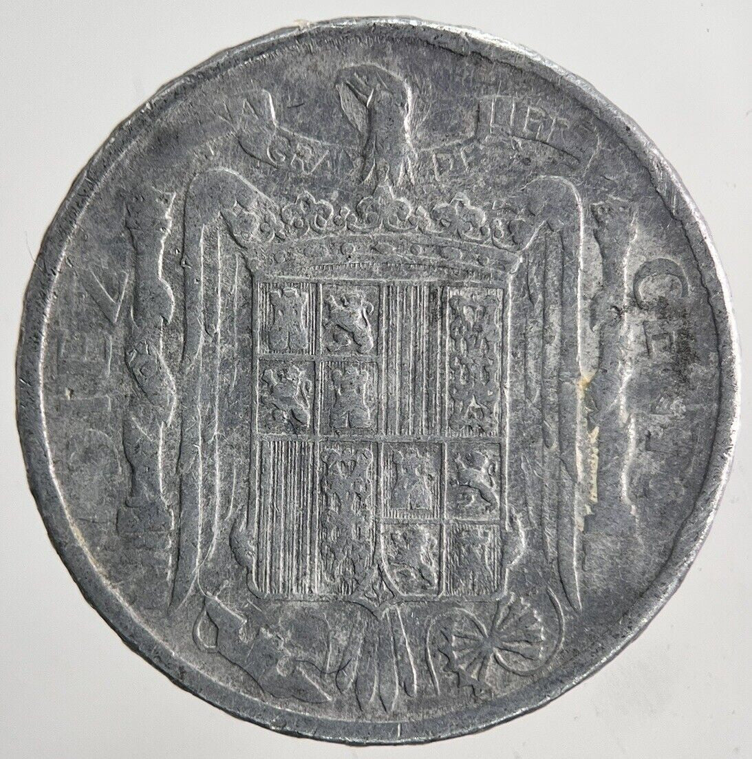 1945 Spain Diez 10 Cents Centimos Coin | Fine Collectable Grade | a6661
