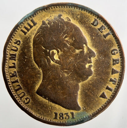 1831 Gilded William IV Half - Penny Coin | Fine Collectable Grade