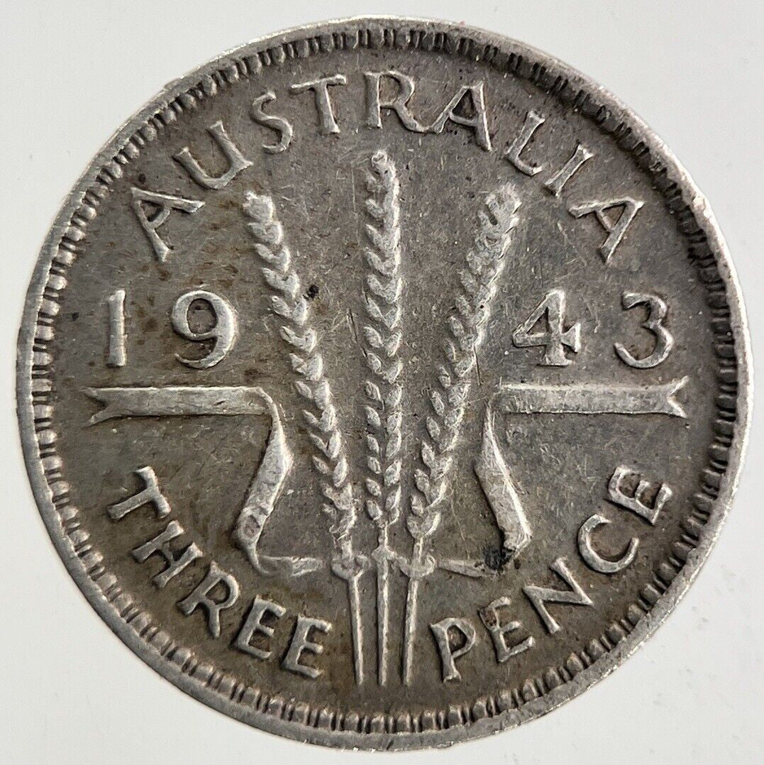 1943 Australia Threepence Silver Coin | Fine Collectable Grade