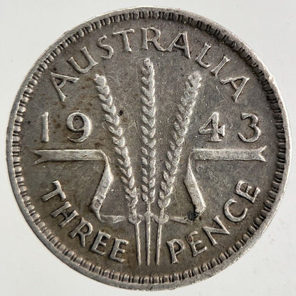 1943 Australia Threepence Silver Coin | Fine Collectable Grade