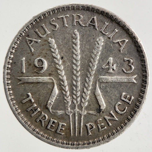 1943 Australia Threepence Silver Coin | Fine Collectable Grade