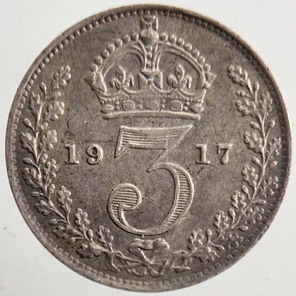 1917 George V Threepence Silver Coin | Very High Grade | a5475