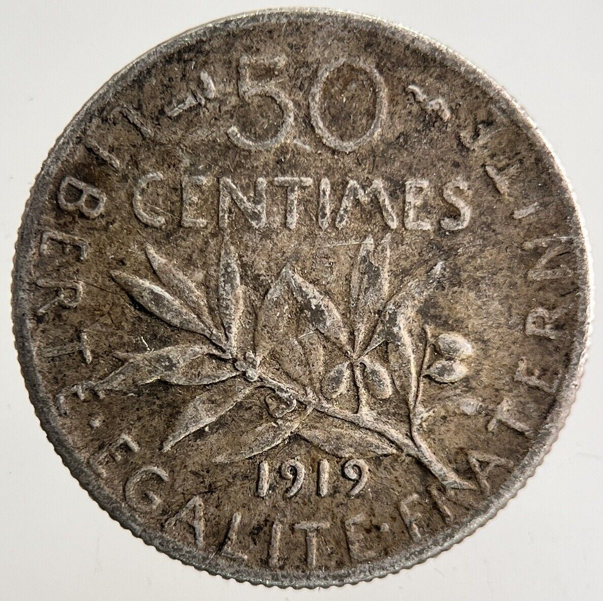 1919 France 50 Centimes Silver Coin | Collectable Grade