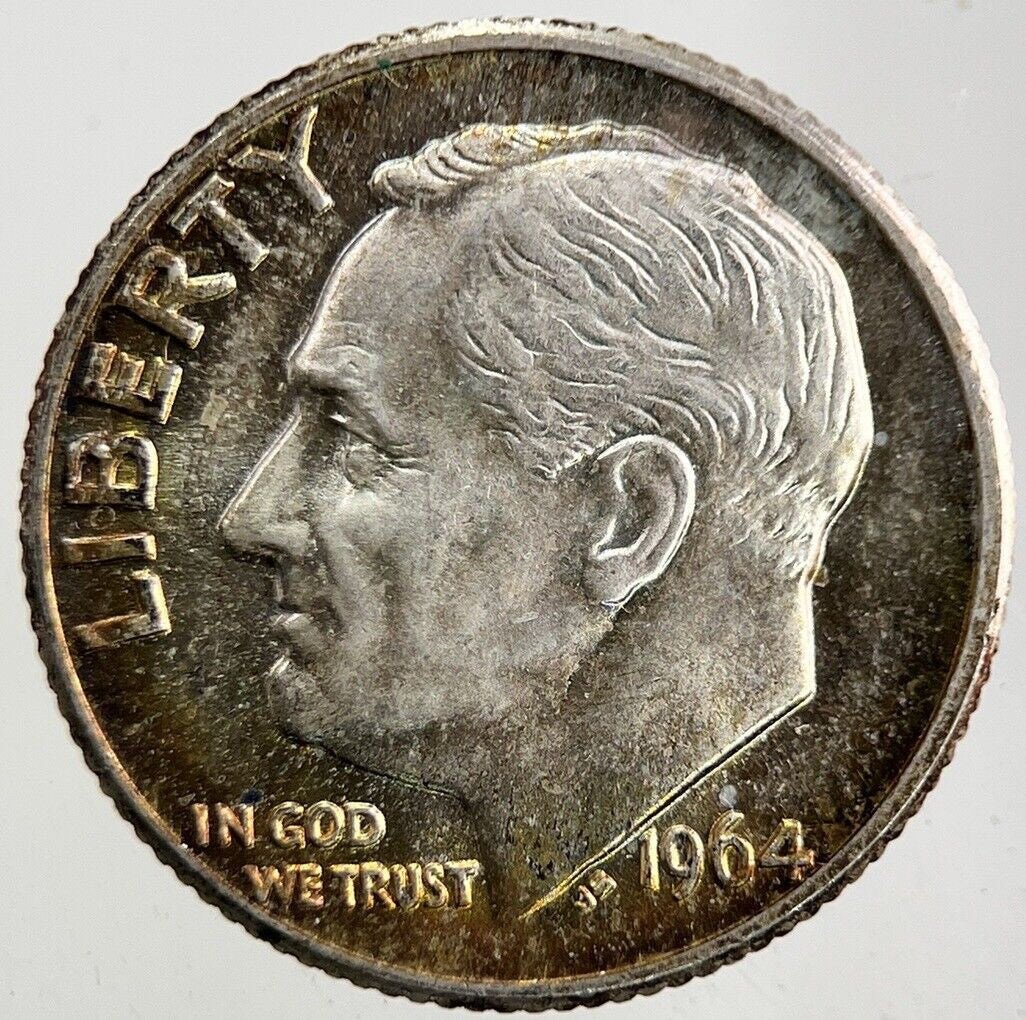 1964 - D US USA Roosevelt Dime Silver Coin | Very High Grade