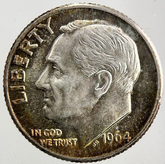 1964 - D US USA Roosevelt Dime Silver Coin | Very High Grade
