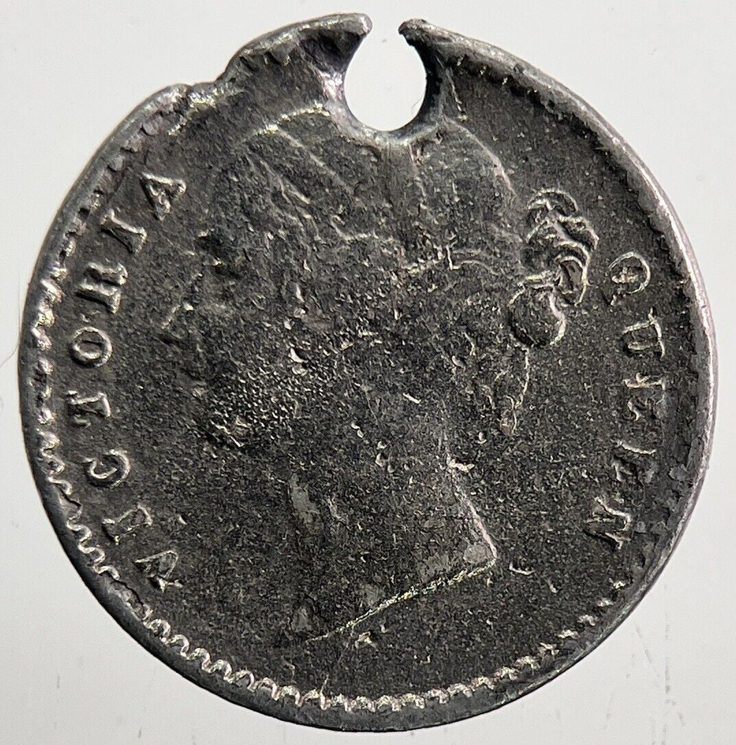 1841 Victoria 2 Anna Silver Coin | Collectable Grade | a6065