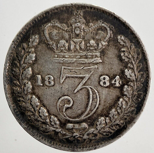 1884 Victoria Threepence Silver Coin | Very High Grade | a5727