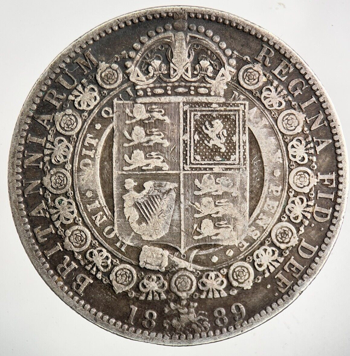 1889 Victoria Half - Crown Silver Coin | Fine Collectable Grade