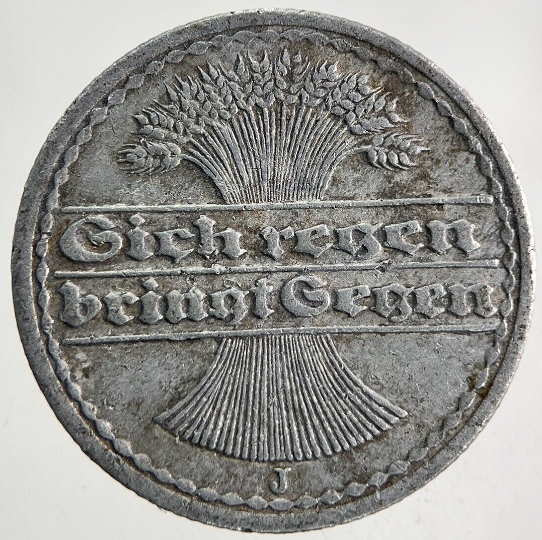 1921 - J Germany 50 Pfennig Coin | Fine Collectable Grade
