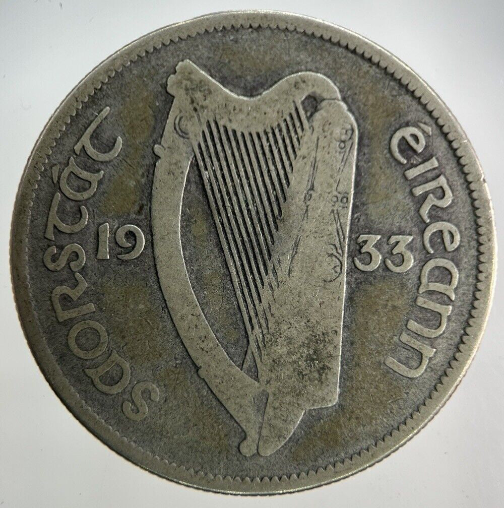 1933 Irish Half - Crown Silver Coin | Collectable Grade