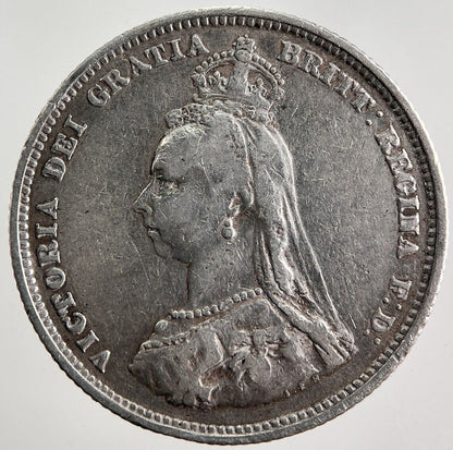 1887 Victoria Shilling Silver Coin | Fine Collectable Grade