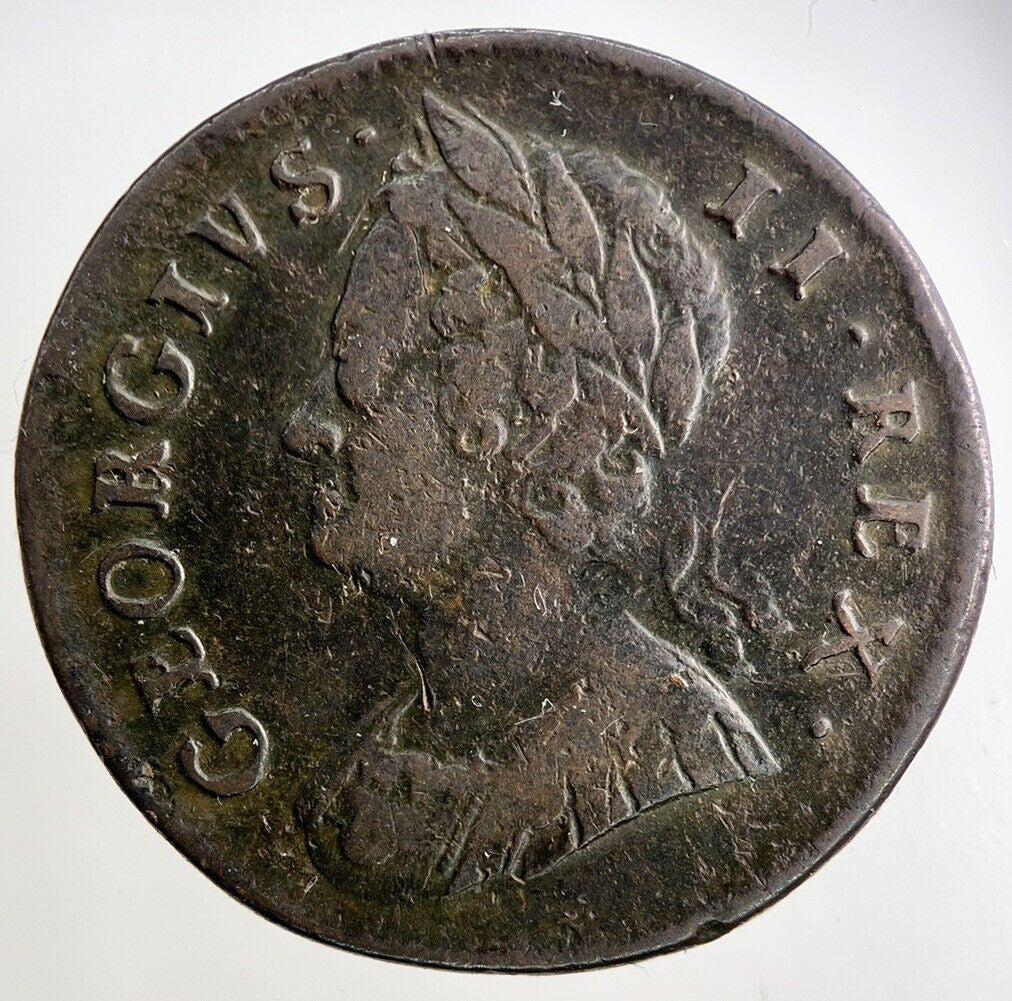 1746 George II 2nd Half-Penny Coin | Fine Collectable Grade