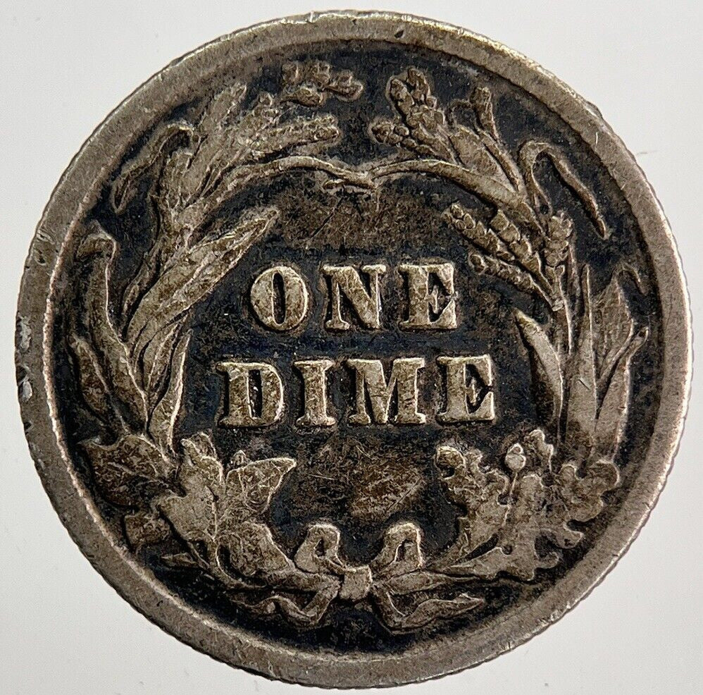 1902 US USA Barber Dime Silver Coin | Fine Collectable Grade | a5792